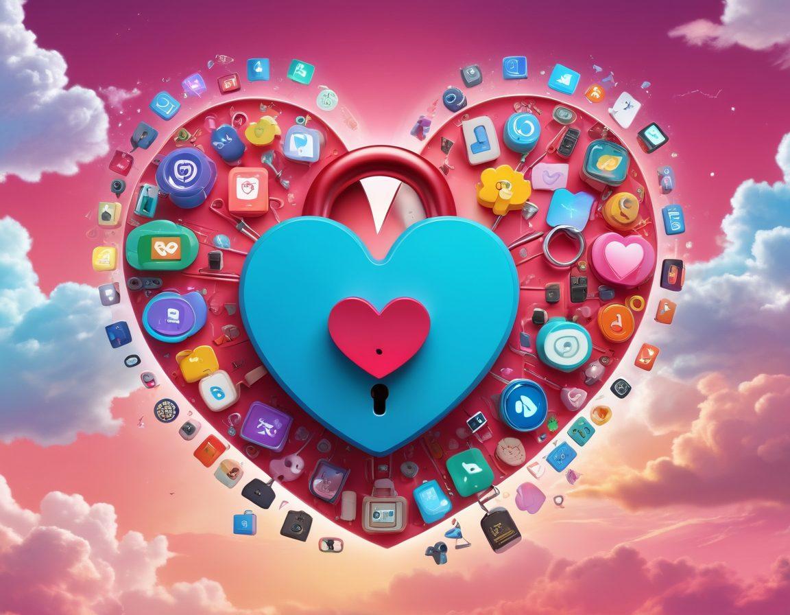 A whimsical and colorful illustration of a key unlocking a heart-shaped lock, symbolizing passion. Surround the key with animated icons of various devices streaming content, alongside playful cartoon characters exploring hentai themes. The background features a dreamy landscape filled with clouds and vibrant colors to evoke excitement and curiosity. Include subtle hints of web icons and download symbols to represent online streaming. vibrant colors. digital art.
